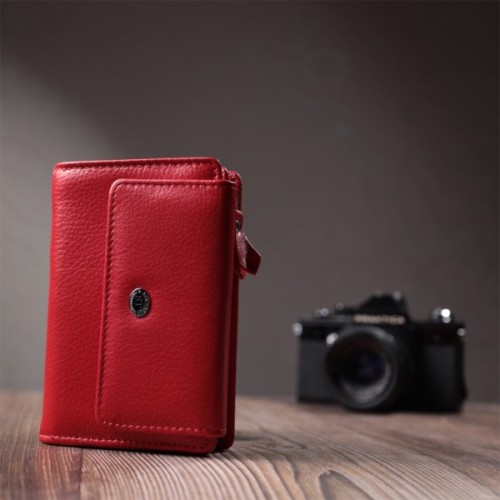 Гаманець ST Leather З натуральної шкіри Червоний (22739)