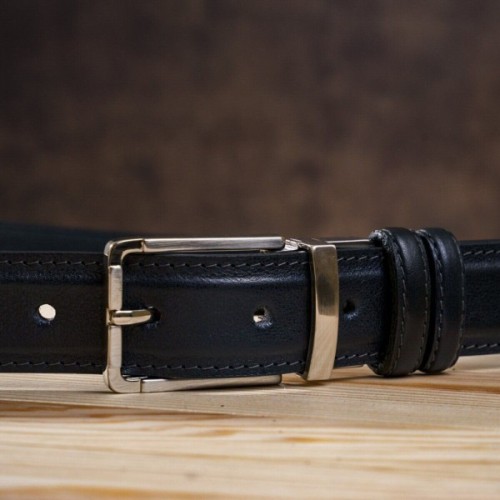 Ремінь Grande Pelle Брючний двосторонній Синій та Чорний (11156)