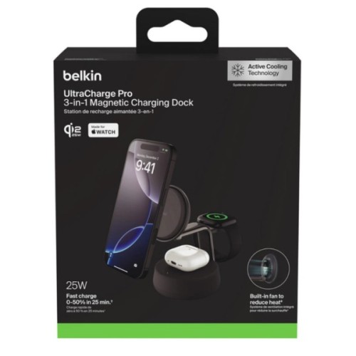 Зарядний пристрій Belkin UltraCharge Pro Wireless 3-in-1 25W charcoal (WIZ040KQCH)