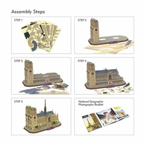 Пазл Cubic Fun Тривимірний пазл National geographic Нотр-Дам-де-Парі (DS0986h)