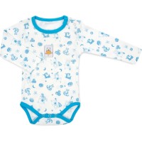 Боді дитяче Breeze з довгим рукавом (1027-74-creamblue)
