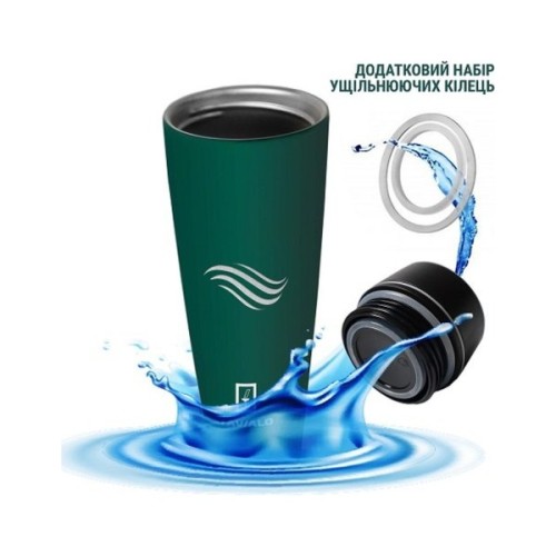Термокружка Tavialo матовий зелений колір + 2 ущільнювальних кільця 460 мл (190460108)