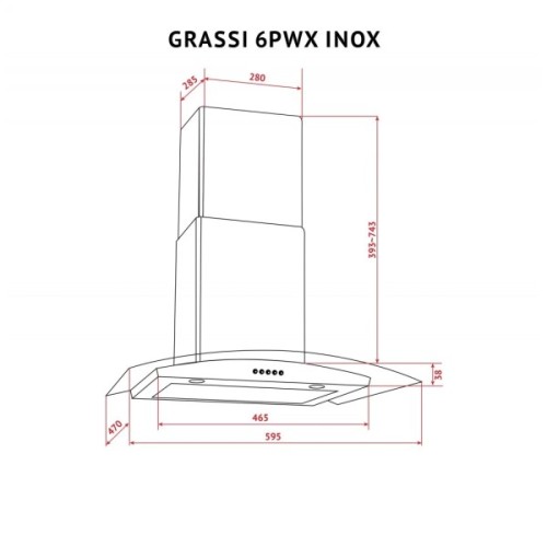 Витяжка кухонна Perfelli GRASSI 6PWX INOX
