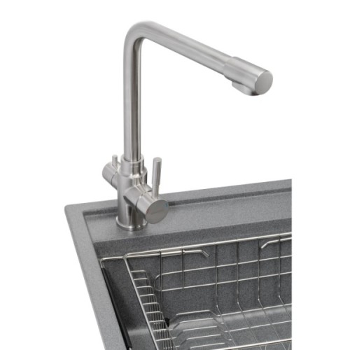 Мийка кухонна GRANADO Optimal Artes grafito (+ змішувач Badalona LUX inox + дозатор Redondo inox + коши (ksg1209)