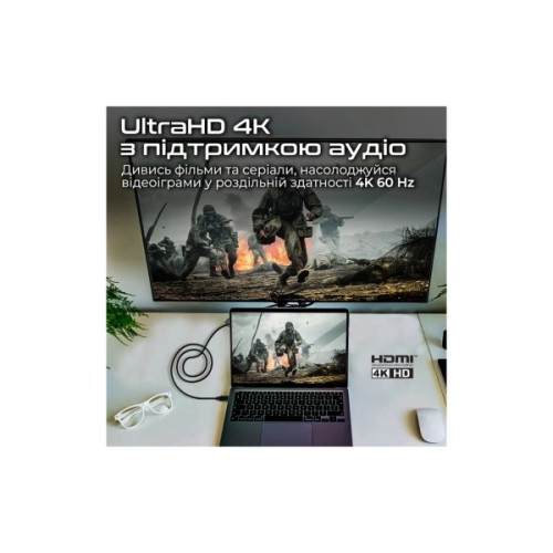 Кабель мультимедійний HDMI M to HDMI M 5.0m V2.0 Promate (prolink4k60-500)