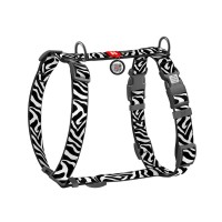 Шлея для собак WAUDOG H-подібна анатомічна Nylon з QR адресником "Зебра" пластиковий фастекс S (343-0055)