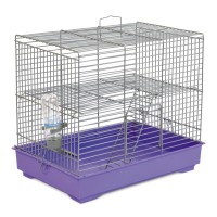 Клітка для гризунів Природа Міки 37x32x26 см з драбинкою хром/фіолетова (4823082415151)