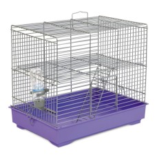 Клітка для гризунів Природа Міки 37x32x26 см з драбинкою хром/фіолетова (4823082415151)