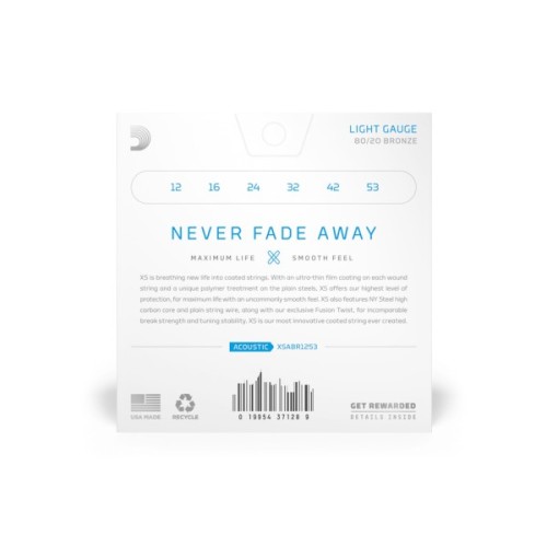 Струни для гітари D'Addario XS 80/20 Bronze Light (12-53) (XSABR1253)