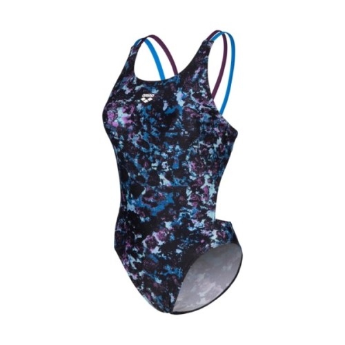 Купальник Arena Rockin Swimsuit Swim Tech Mult 008159-889 чорний, синій, фіолетовий 36 (3468337406501)