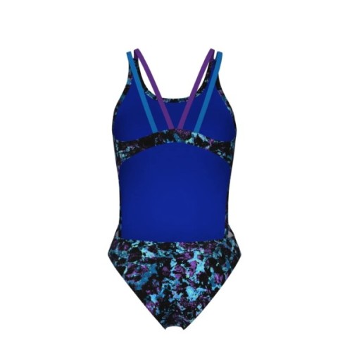 Купальник Arena Rockin Swimsuit Swim Tech Mult 008159-889 чорний, синій, фіолетовий 36 (3468337406501)