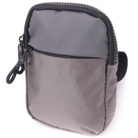 Сумка Vintage Слінг з текстилю Сіра (22869)