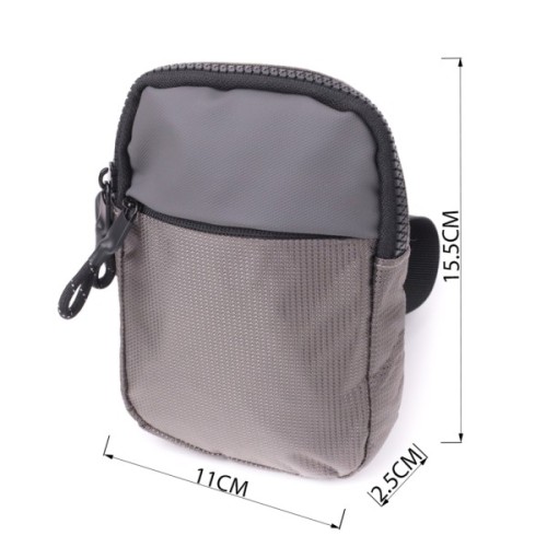 Сумка Vintage Слінг з текстилю Сіра (22869)