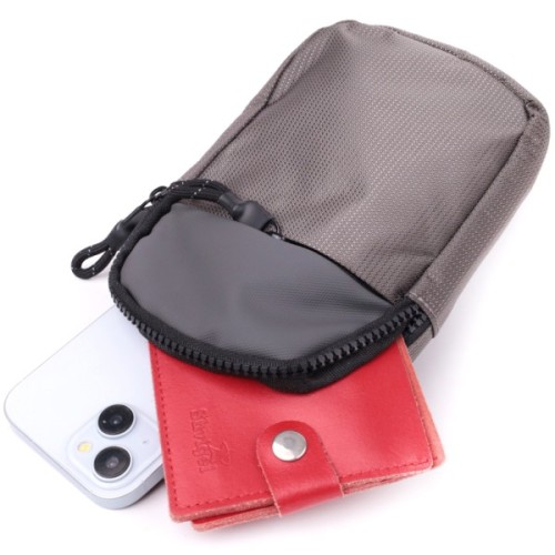 Сумка Vintage Слінг з текстилю Сіра (22869)