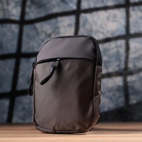 Сумка Vintage Слінг з текстилю Сіра (22869)