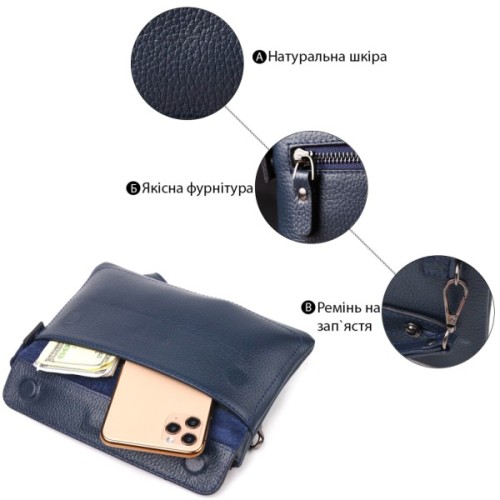 Сумка Canpellini З натуральної шкіри Синя (21545)