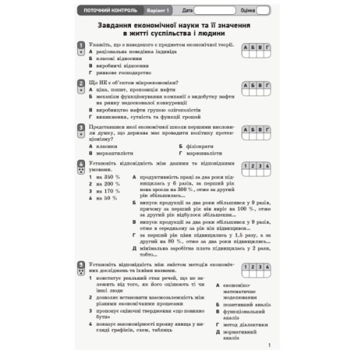 Робочий зошит Економіка. Профільний рівень. 10 клас. Для оцінювання результатів навчання - Т.І. Чорна Ранок (9786170948106)