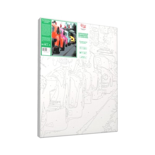 Картина по номерам Rosa Start Яскраві ретро автомобілі, 35х45см (4823098514121)