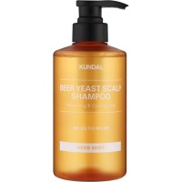Шампунь Kundal Beer Yeast Hair Loss Relief Shampoo Herb Mint 500 мл (8809693257379)