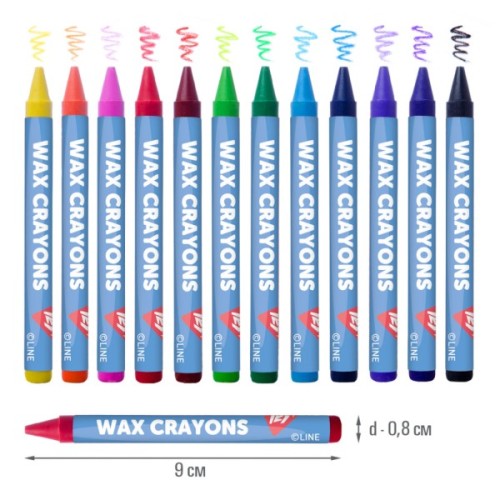 Олівці кольорові Yes Line Friends воскові 12 шт (590141)