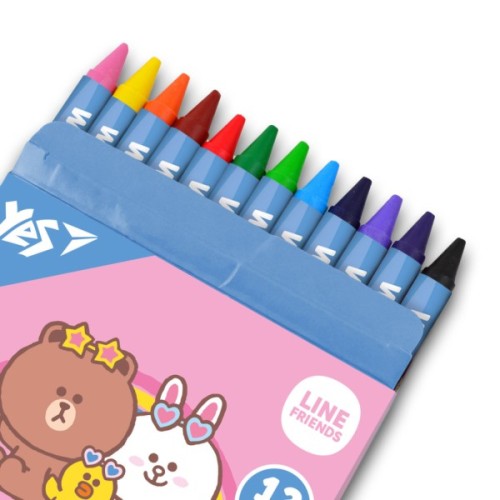 Олівці кольорові Yes Line Friends воскові 12 шт (590141)
