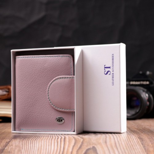 Гаманець ST Leather З натуральної шкіри Бежевий (19456)