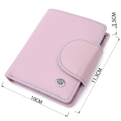 Гаманець ST Leather З натуральної шкіри Бежевий (19456)