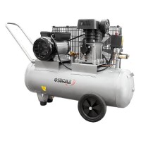 Компресор Sigma двоциліндровий ремінний 2.5кВт 335л/хв 10бар 50л (2 крана) (7044121)