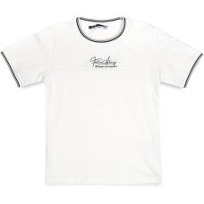 Футболка дитяча Blueland з написом (12543-128G-cream)