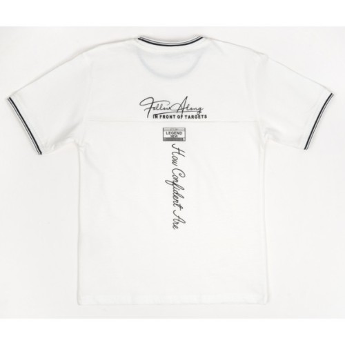 Футболка дитяча Blueland з написом (12543-128G-cream)