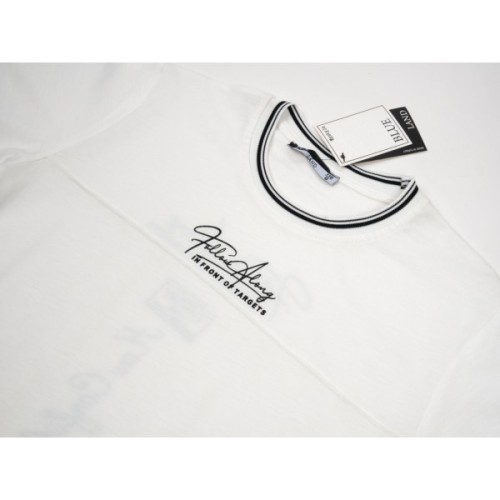 Футболка дитяча Blueland з написом (12543-128G-cream)