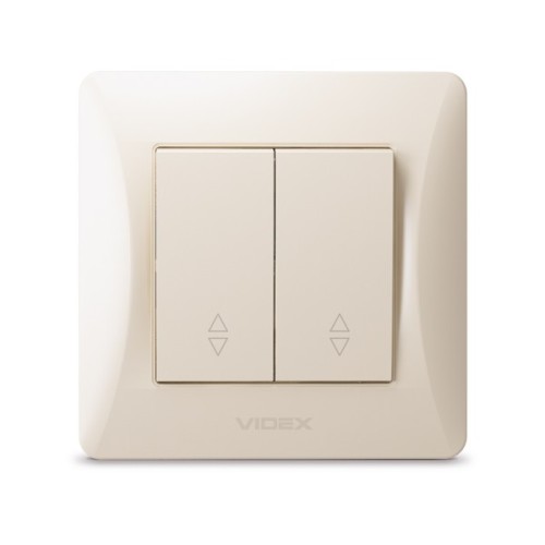 Перемикач Videx BINERA 2кл прохідний кремовий (VF-BNSW2P-CR)