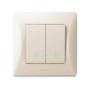 Перемикач Videx BINERA 2кл прохідний кремовий (VF-BNSW2P-CR)