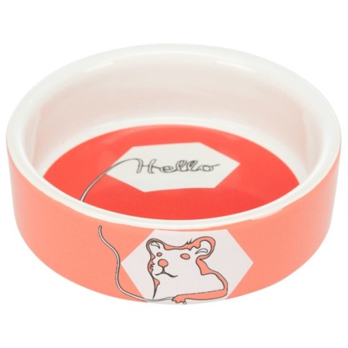 Універсальний посуд для тварин Trixie Миска Hello Hamster керамічна 8 см 90 мл (4047974607343)