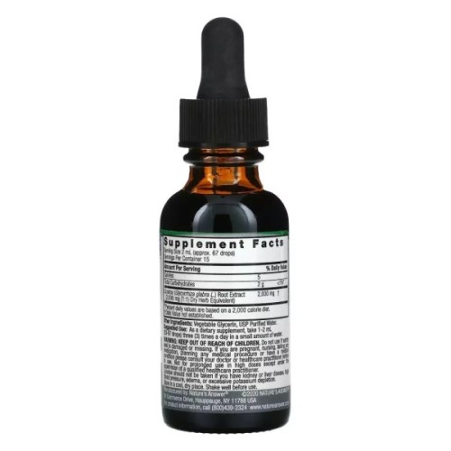 Трави Nature's Answer Корінь солодки (Лакриці), екстракт без спирту, 2000 мг, Licor (NTA-00640)