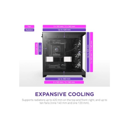 Корпус для ПК NZXT H9 Flow Dual-Chamber All Black (CM-H92FB-01)