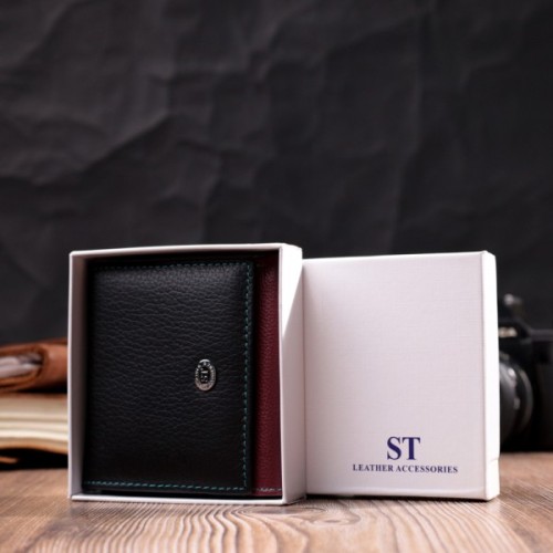Гаманець ST Leather З натуральної шкіри Різнокольоровий (19510)