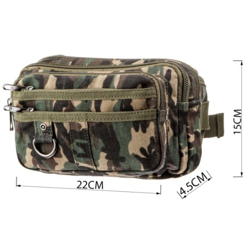 Сумка Vintage Бананка текстильна на пояс Мілітарі (20157)