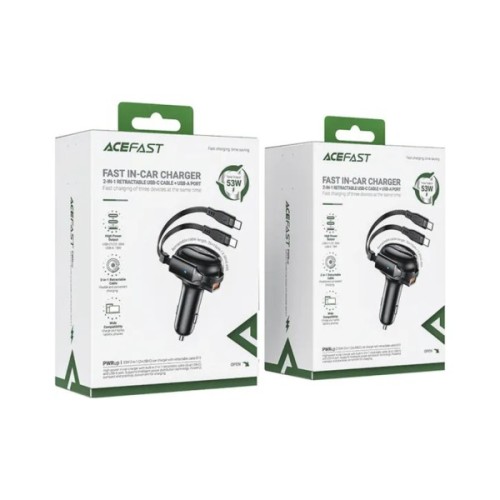 Зарядний пристрій Acefast 3xUSB 53W (2xUSB-C+USB-A) + cable USB-C 2in1 B13 (6974316282921)