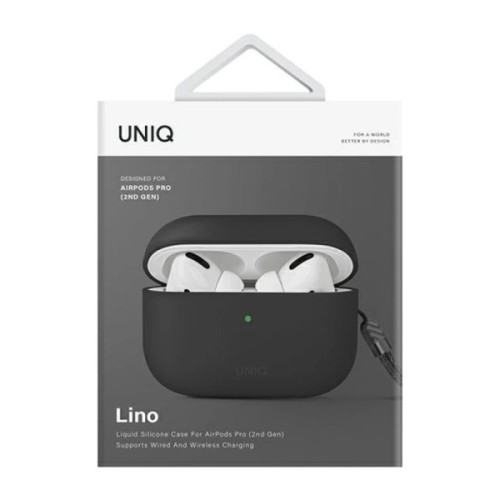 Чохол для навушників Uniq Lino AirPods Pro 2 gen Silicone Ash Grey (8886463683521)