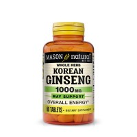 Трави Mason Natural Женьшень Корейський, 1000 мг, Korean Ginseng, 60 таблеток (MAV11415)