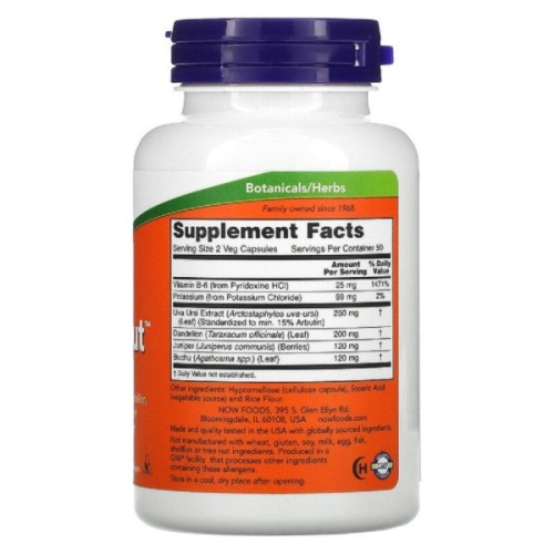 Трави Now Foods Баланс рідини, Water Out, Fluid Balance, Now Foods, 100 веге (NOW-01908)