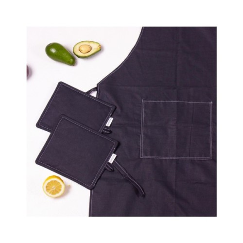 Фартух MirSon Набір 16-9000 Black Stone бязь дві прихватки + дві рукавички-прихватки + фартух (2200006752615)