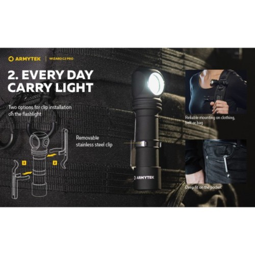 Ліхтар Armytek Wizard C2 Pro Marnet USB White (F08701C)