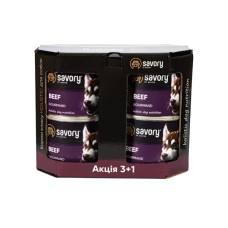 Консерви для собак Savory Gourmand "3+1" з яловичиною 4 шт х 200 г (2700000032701)