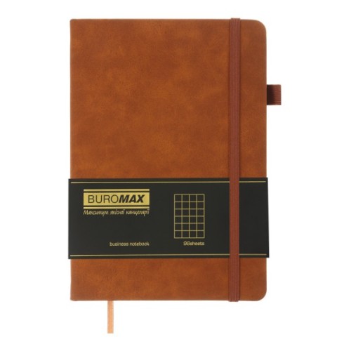 Книга записна Buromax Smarti 96 аркушів А5 у клітинку коричневий (BM.295113-25)