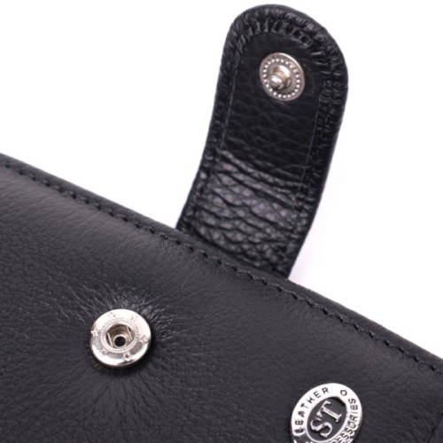 Гаманець ST Leather З натуральної шкіри Чорний (22553)