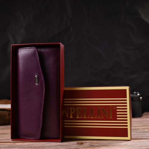 Портмоне Canpellini З натуральної шкіри флотар Бузкове (21693)