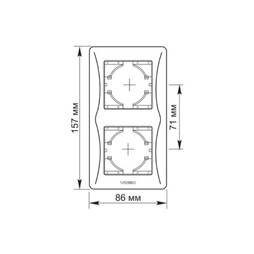 Рамка Videx BINERA біла 2 пости (VF-BNFR2V-W)