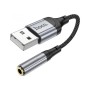 Кабель мультимедійний USB AM to 3.5mm F LS36 black HOCO (6942007608879)